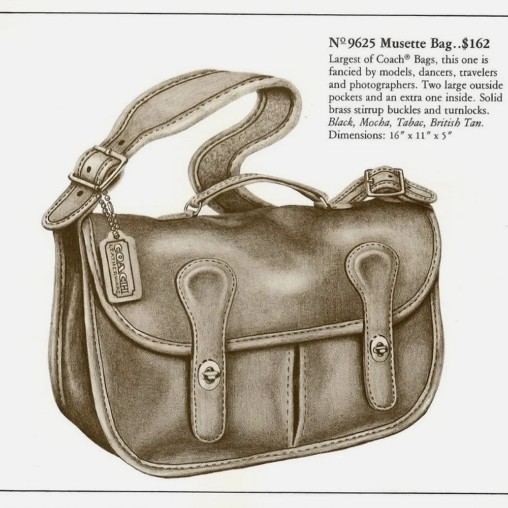 Vintage 80s Coach Musette Bag, Mocha - Picture 15 of 16